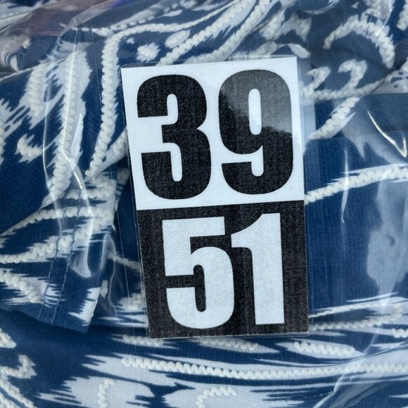 MSK Womens Blue & White Off-Shoulder Ikat Polyester/Spandex Blend Size L 3951 - Picture 7 of 8